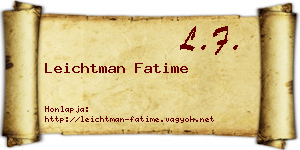 Leichtman Fatime névjegykártya